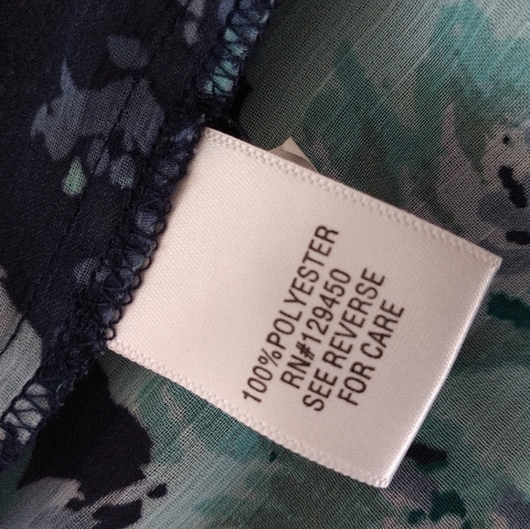 Croft & Barrow Blue Floral Button Front Blouse 3X Plus Size - Picture 9 of 11